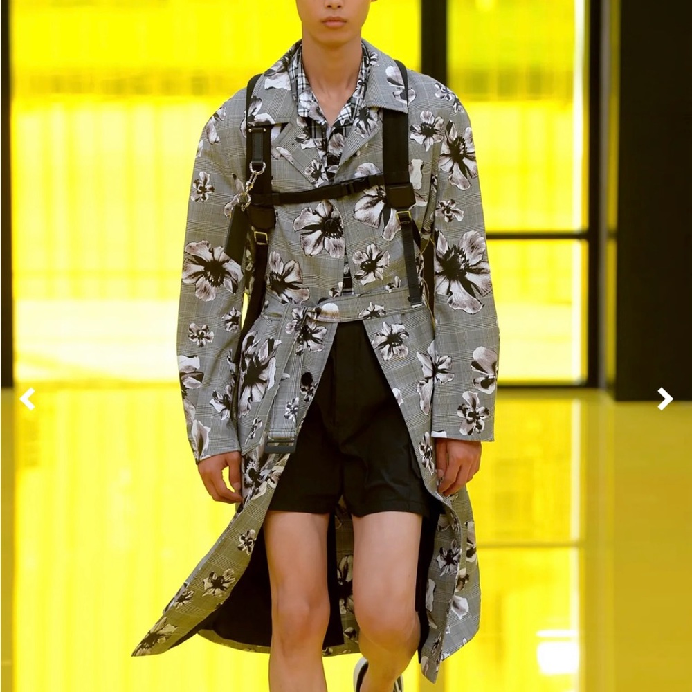 Neil Barrett SS 2019 Collection Hawaiian-print Tartan Cotton Shirt Slim Fit M